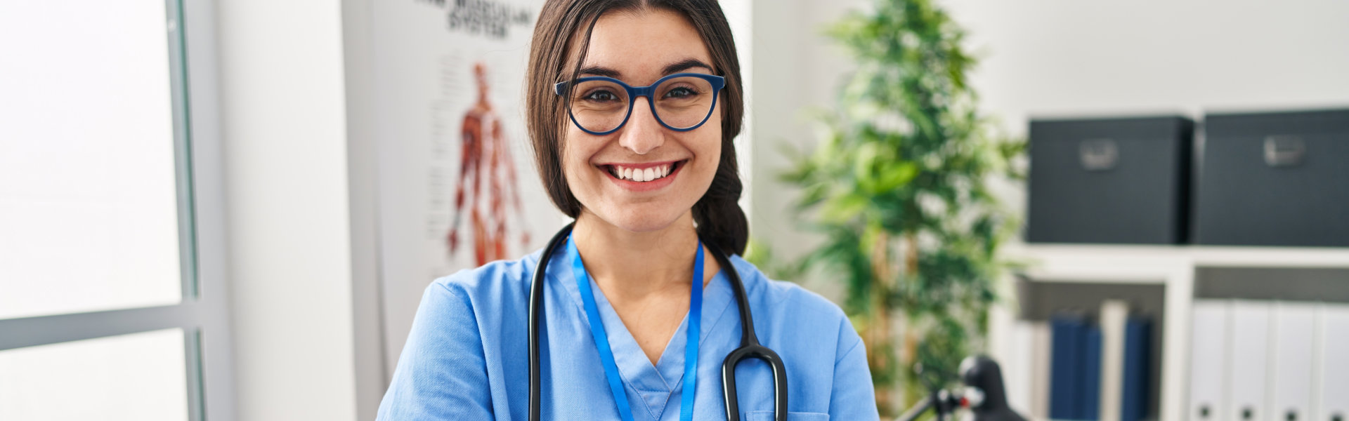 Young hispanic woman wearing doctor uniform